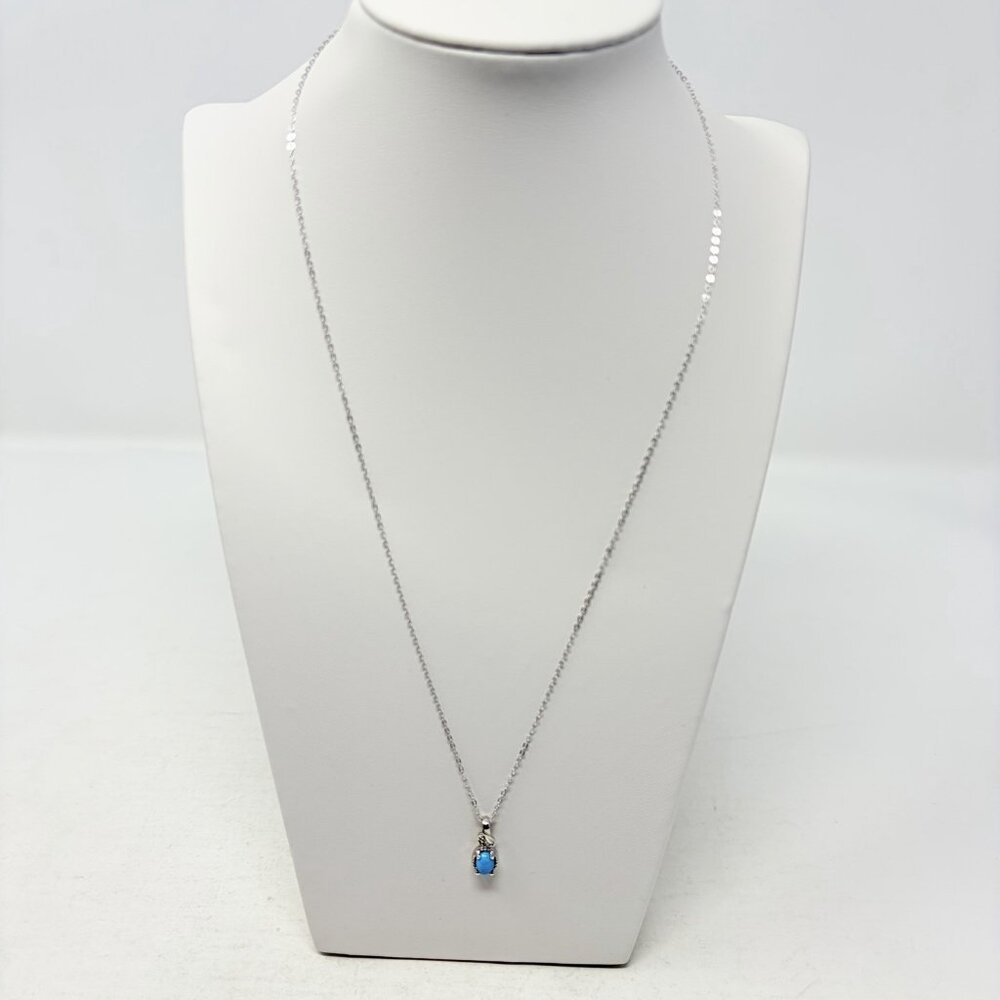 Shop LC Arizona Sleeping Beauty Turquoise/Cambodian Zircon Ring & Necklace‎ 5144 - Picture 2 of 9